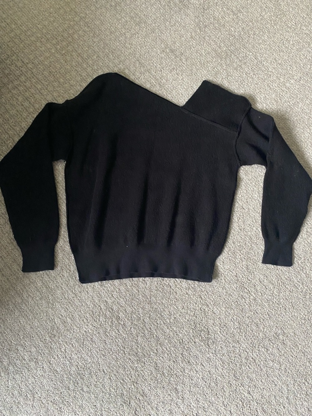 Line & Dot Black Off-the-Shoulder Knit Favorite Sweater